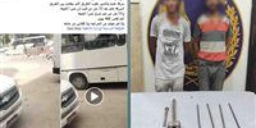 ضبط عاطلين لسرقتهما حديد تسليح من حاجز خرساني بالقليوبية