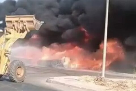 اندلاع حريق كبير في أنابيب الصرف بالمنطقة الصناعية في 6 أكتوبر